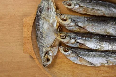 Dried sabrefish.  on the table. Stock Photos