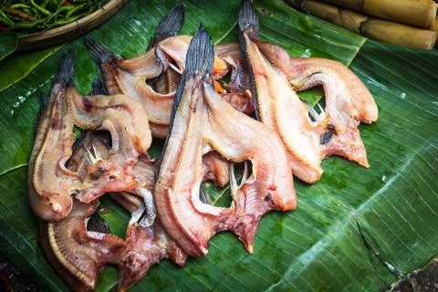 Dried salted fish Stock Photos