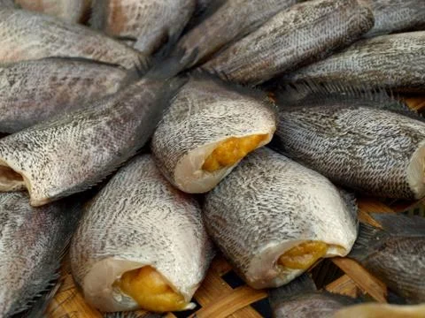 Dried salted fish Stock Photos
