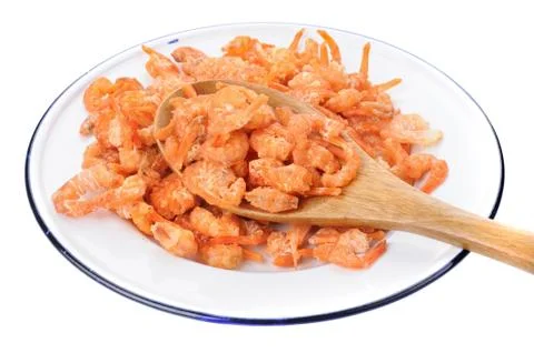 Dried salted prawn Stock Photos