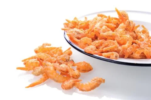 Dried salted prawn Stock Photos