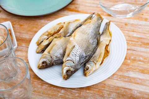 Dried salted roach Stock Photos