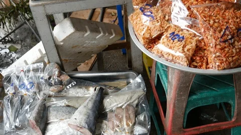 Dried seafood Stock Footage 122581360