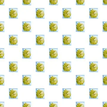 Dried seaweed snack packaging pattern on white background Stock Illustration