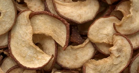 Dried sliced Asian pears background texture. Stock Footage 297619810