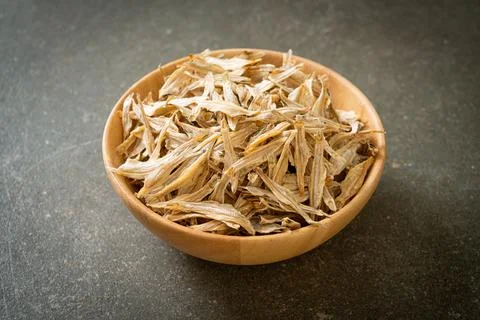 Dried small crispy fish Stock Photos