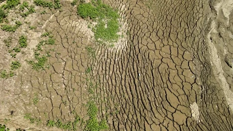 Dried soil aerial view Stock Footage 240785746