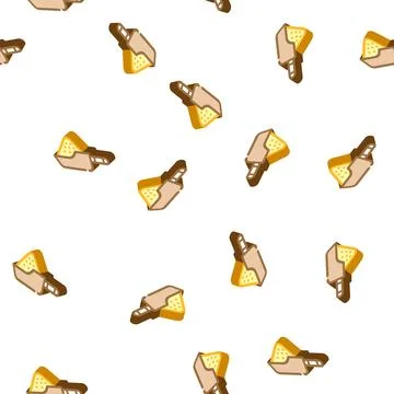 Dried spices on scapula isometric icon seamless pattern Stock Illustration