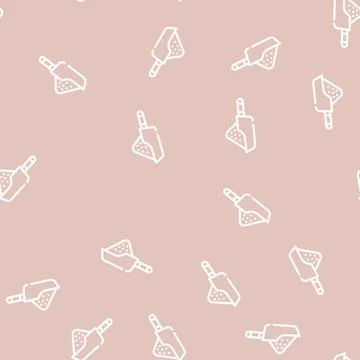 Dried spices on scapula line vector seamless pattern Stock Illustration