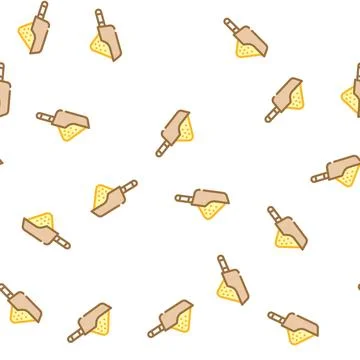 Dried spices on scapula vector seamless pattern Stock Illustration