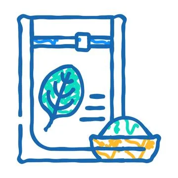 Dried spinach icon doodle illustration Stock Illustration