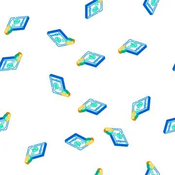 Dried spinach isometric icon seamless pattern Stock Illustration