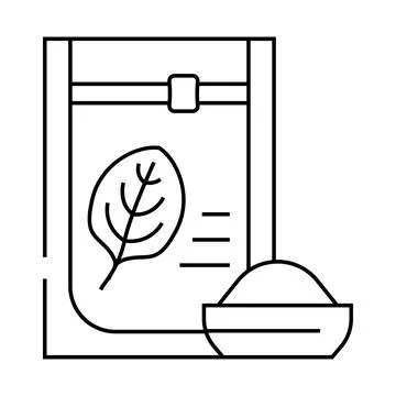 Dried spinach line icon vector illustration Stock Illustration