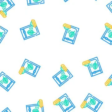 Dried spinach vector seamless pattern Stock Illustration