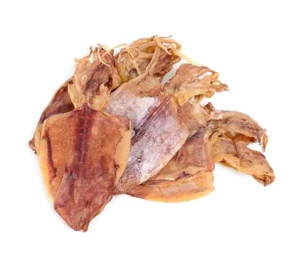 Dried squid isolated on white background Stock Photos