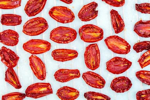 Dried tomato halves. Stock Photos