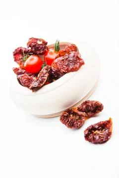 Dried Tomato studio quality white background Stock Photos
