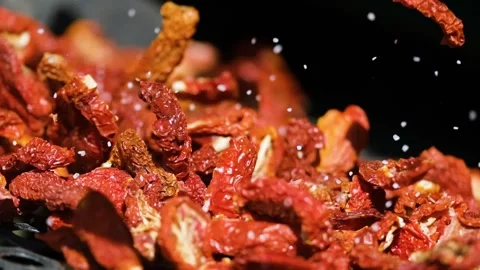 Dried Tomatoes are Separated and Cleaned13 Stock Footage 294080167