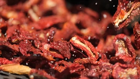 Dried Tomatoes are Separated and Cleaned2 Stock Footage 294080201