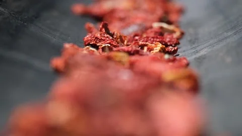 Dried Tomatoes are Separated and Cleaned Stock Footage 294080379