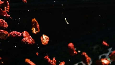 Dried Tomatoes are Separated and Cleaned Stock Footage 294080430