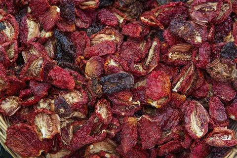 Dried tomatoes background. 스톡 사진