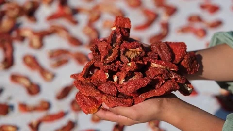 Dried tomatoes2 Stock Footage 294079711