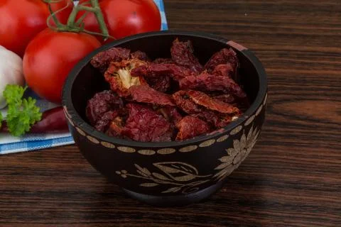 Dried tomtoes Stock Photos