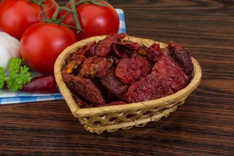 Dried tomtoes Stock Photos