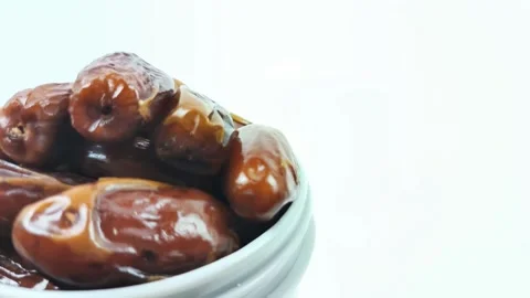 Dried tropical dates are a fresh and organic food. They are a great choice .. Stock Footage 334553304