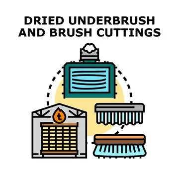 Dried underbrush brushwood cutting utilization vector concept Stock Illustration