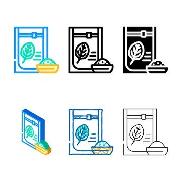 Dried variations spinach color icon vector Stock Illustration