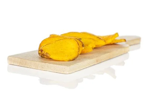 Dried vegetable chips isolated on white 스톡 사진