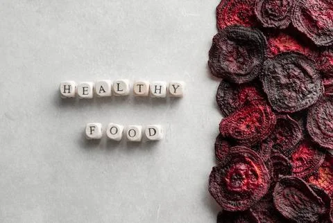Dried vegetables chips from beet Stock Photos