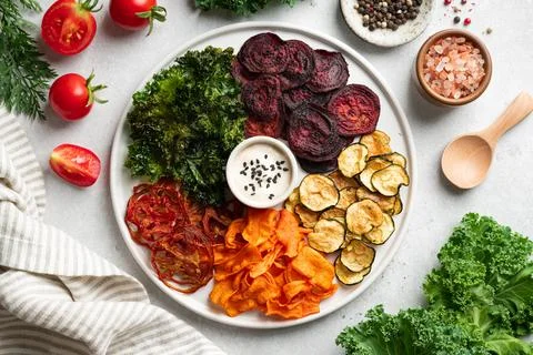Dried vegetables chips Stock Photos