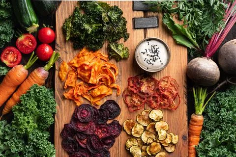 Dried vegetables chips Stock Photos