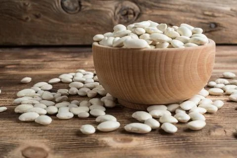 Dried white bean. Stock Photos