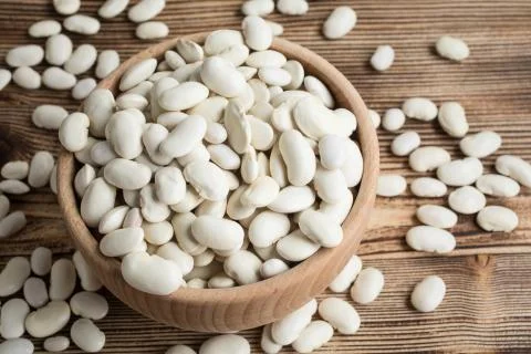 Dried white bean. Stock Photos