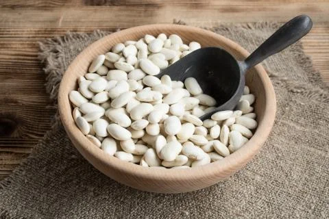Dried white bean. Stock Photos