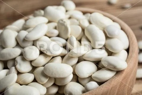 Dried white bean. Stock Photos