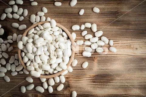 Dried white bean. Stock Photos