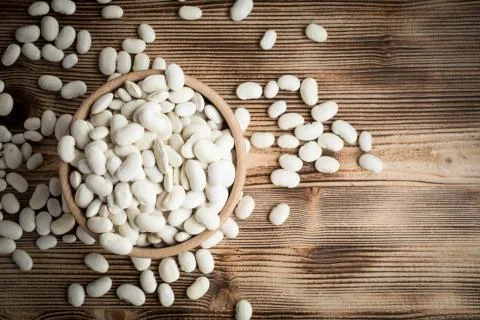 Dried white bean. Stock Photos
