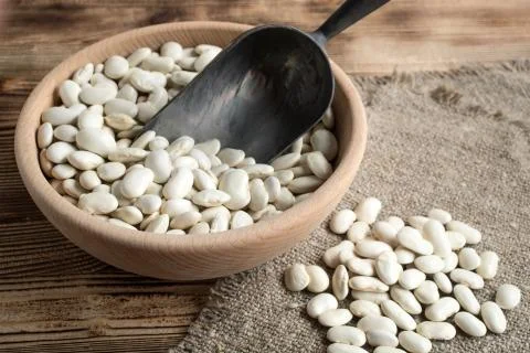 Dried white bean. Stock Photos