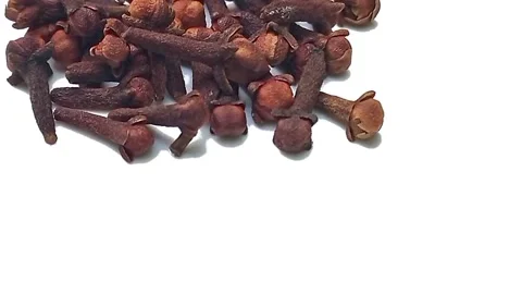 Dried whole cloves on white background Stock Footage 322712977