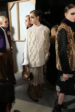  DRIES VAN NOTEN backstage a Paris Fashion Week Fall Winter 2016 DRIES VAN... Stock Photos