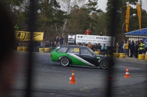 Drift car drifting Stockfoto's