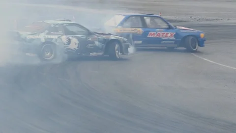 Drift car in smoke 스톡 동영상 101707254