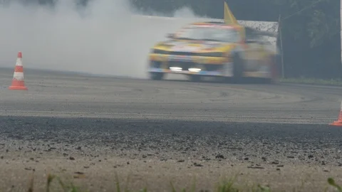 Drift car in smoke Stock Footage 101711235