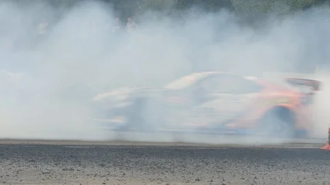 Drift car in smoke Video stock 101712014