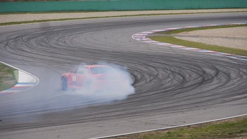Drift car in smoke Stock Footage 102064642